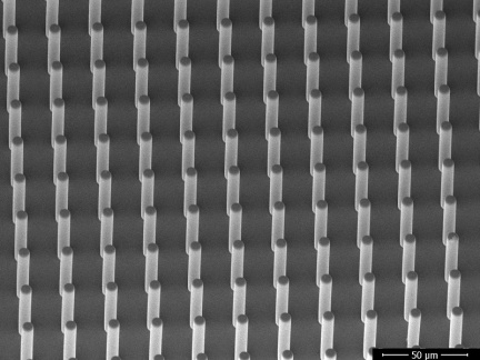 Ukázky vytvořených struktur pomocí litografu MicroWriter