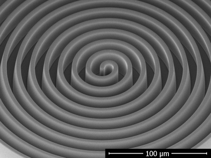 Ukázky vytvořených struktur pomocí litografu MicroWriter